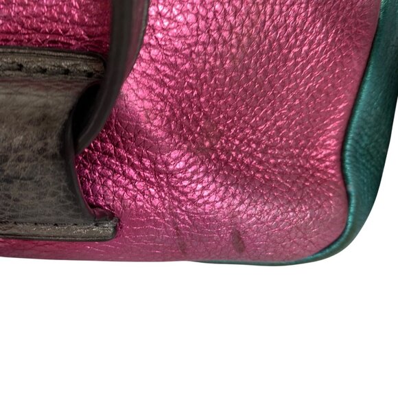 COACH Pebble Leather Andi Mini Backpack Crossbody F49122 Colorblock FLAWS - Picture 5 of 13